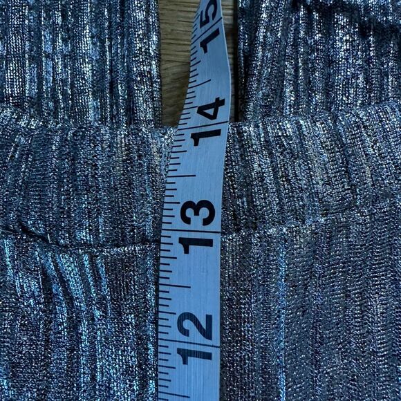 Anthropologie metallic wide leg pants eleveness medium - Picture 9 of 10